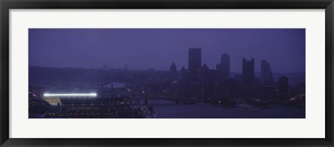 Framed Buildings in a city, Heinz Field, Three Rivers Stadium, Pittsburgh, Pennsylvania, USA Print