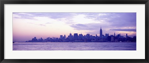 Framed Skyscrapers at the waterfront at sunrise, Manhattan, New York City, New York State, USA Print