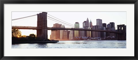 Framed Brooklyn Bridge over the East River Print