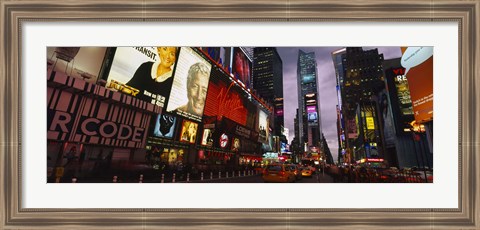 Framed Buildings lit up at night, Times Square, Manhattan Print