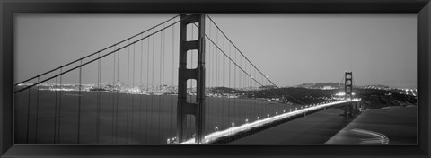 Framed Golden Gate Bridge (black and white), San Francisco, California Print