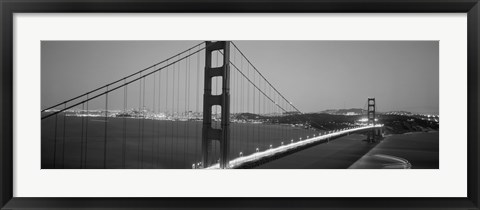 Framed Golden Gate Bridge (black and white), San Francisco, California Print