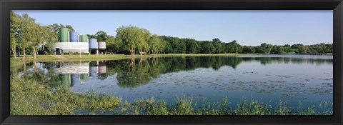 Framed Reflection of trees in water, Warner Park, Madison, Dane County, Wisconsin, USA Print