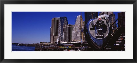 Framed Close-up of a Coin-Operated Binoculars, South Street Seaport, Manhattan, New York City, New York State, USA Print