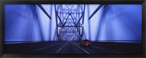 Framed Bay Bridge at Night, San Francisco, California Print