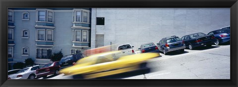 Framed Cars parked on the roadside, San Francisco, California, USA Print