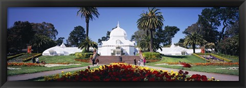 Framed Tourists in a formal garden, Conservatory of Flowers, Golden Gate Park, San Francisco, California, USA Print