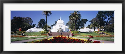 Framed Tourists in a formal garden, Conservatory of Flowers, Golden Gate Park, San Francisco, California, USA Print