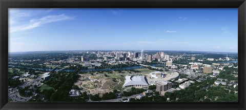 Framed Aerial view of a city, Austin, Travis County, Texas Print