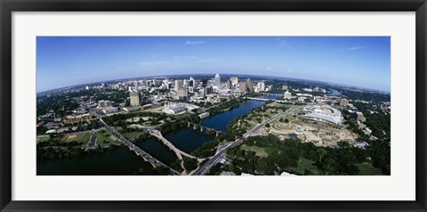 Framed Bird&#39;s Eye view of Austin,Texas Print