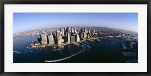 Framed Aerial View of Manhattan, New York City Print