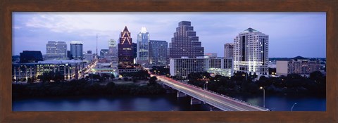 Framed Bridge across a lake, Town Lake, Colorado River, Austin, Texas, USA Print