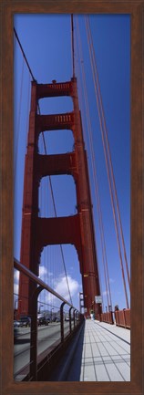 Framed Low angle view of a suspension bridge, Golden Gate Bridge, San Francisco, California, USA Print