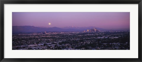 Framed Hollywood and San Gabriel Mountains, Los Angeles County Print