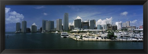 Framed Skyscrapers at the waterfront viewed from Biscayne Bay, Ocean Drive, South Beach, Miami Beach, Florida, USA Print