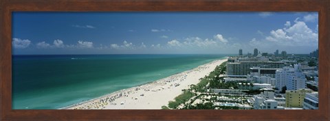 Framed City at the beachfront, South Beach, Miami Beach, Florida, USA Print