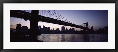 Framed Low angle view of a bridge, Manhattan Bridge, Lower Manhattan, New York City, New York State, USA Print