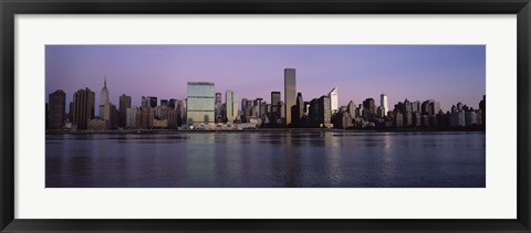 Framed Buildings viewed from Queens, United Nations Secretariat Building, Midtown Manhattan, New York City, New York State, USA Print