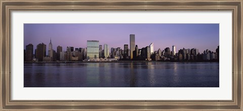 Framed Buildings viewed from Queens, United Nations Secretariat Building, Midtown Manhattan, New York City, New York State, USA Print