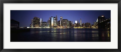 Framed Manhattan skyline seen from Fulton Ferry, Brooklyn, New York City, New York State, USA Print