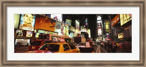 Framed Buildings lit up at night in a city, Broadway, Times Square, Midtown Manhattan, Manhattan, New York City, New York State, USA Print