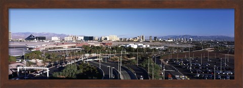 Framed Roads in a city with an airport in the background, McCarran International Airport, Las Vegas, Nevada Print