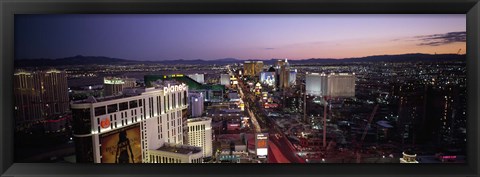 Framed Aerial view of a city, Paris Las Vegas, The Las Vegas Strip, Las Vegas, Nevada, USA Print