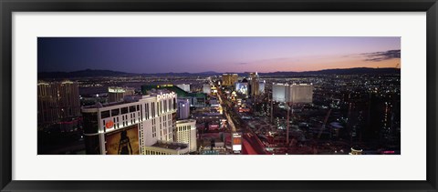 Framed Aerial view of a city, Paris Las Vegas, The Las Vegas Strip, Las Vegas, Nevada, USA Print