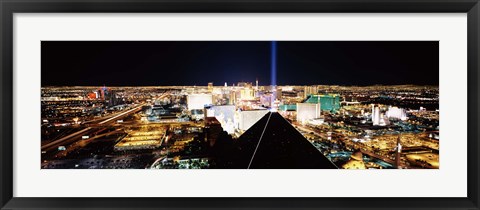 Framed High angle view of a city from Mandalay Bay Resort and Casino, Las Vegas, Clark County, Nevada, USA Print