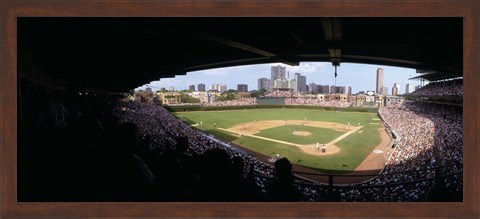 Framed High angle view of a baseball stadium, Wrigley Field, Chicago, Illinois, USA Print