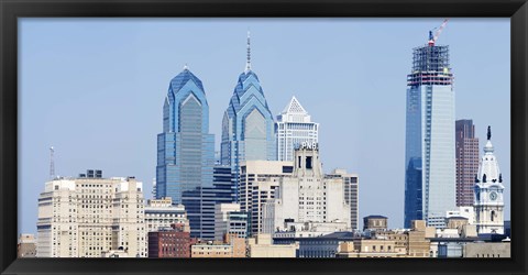 Framed Skyscrapers in a city, Philadelphia, Philadelphia County, Pennsylvania, USA Print