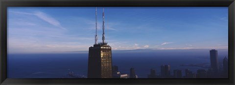 Framed Skyscrapers in a city, Hancock Building, Chicago, Cook County, Illinois, USA Print