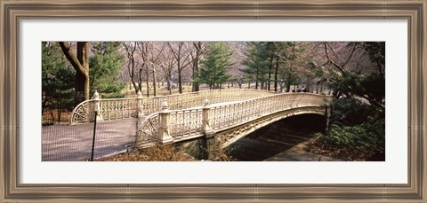 Framed Arch bridge in a park, Central Park, Manhattan, New York City, New York State, USA Print