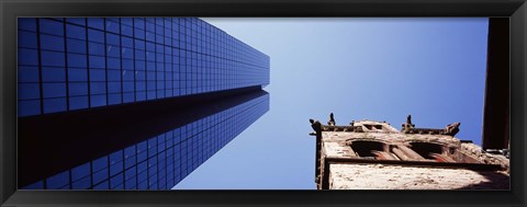 Framed Low angle view of the Hancock Building and Trinity Church, Boston, Suffolk County, Massachusetts, USA Print