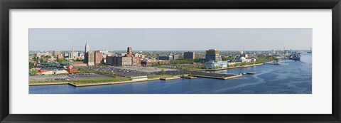 Framed Buildings at the waterfront, Adventure Aquarium, Delaware River, Camden, Camden County, New Jersey, USA Print