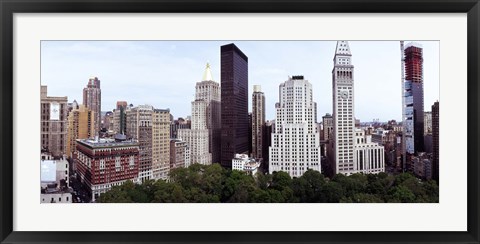 Framed Skyscrapers in a city, Madison Square Park, New York City, New York State, USA Print