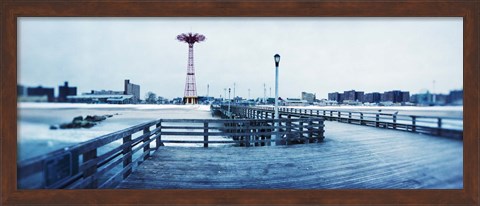 Framed City in winter, Coney Island, Brooklyn, New York City, New York State, USA Print