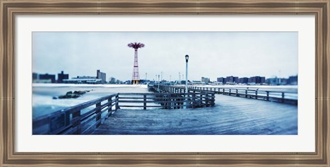 Framed City in winter, Coney Island, Brooklyn, New York City, New York State, USA Print