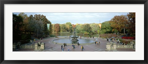 Framed Tourists in a park, Bethesda Fountain, Central Park, Manhattan, New York City, New York State, USA Print