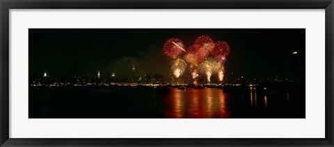 Framed Fireworks display at night on Independence Day, New York City, New York State, USA Print