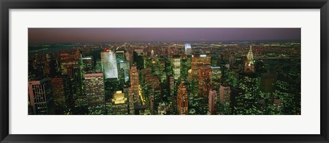 Framed Skyscrapers at night, New York City, New York State, USA Print