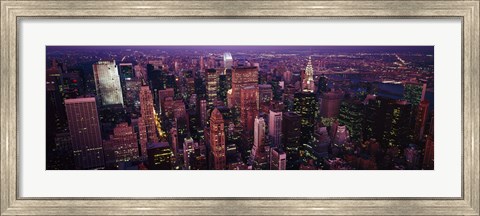 Framed Manhattan at dusk, New York City, New York State Print