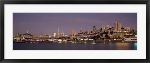 Framed Coit Tower at dusk, Ghirardelli Square, San Francisco, California Print