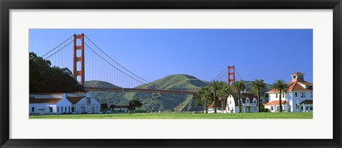 Framed Bridge viewed from a park, Golden Gate Bridge, Crissy Field, San Francisco, California, USA Print