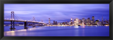 Framed Bay Bridge at Dusk, San Francisco, California Print