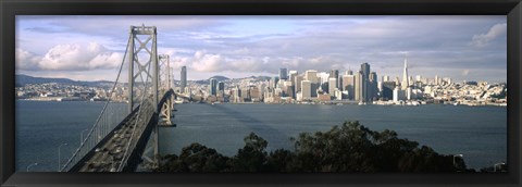 Framed San Francisco skyline with Bay Bridge, California, USA Print