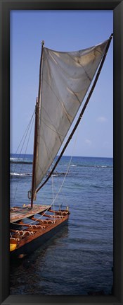 Framed Canoe in the sea, Honolulu, Pu&#39;uhonua o Honaunau National Historical Park, Honaunau, Hawaii, USA Print