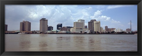 Framed Buildings viewed from the deck of Algiers ferry, New Orleans, Louisiana Print