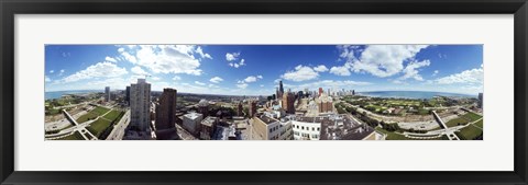 Framed 360 degree view of a city, Chicago, Cook County, Illinois, USA Print