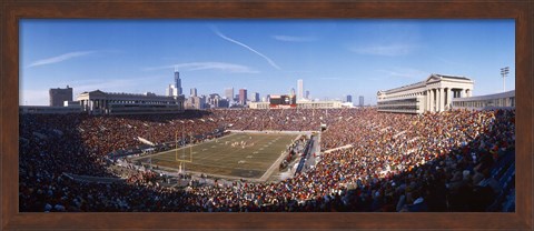 Framed Spectators watching a football match, Soldier Field, Lake Shore Drive, Chicago, Cook County, Illinois, USA Print